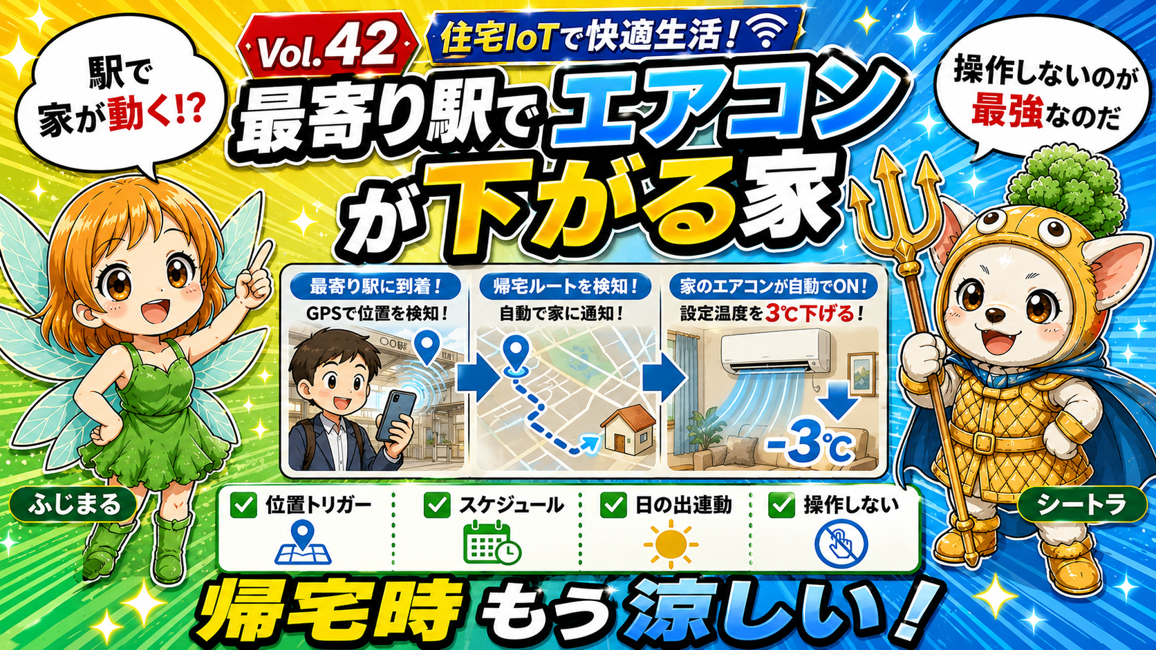 Vol.42 最寄り駅でエアコンが下がる家|GPS自動化と"操作しない"境地への8年