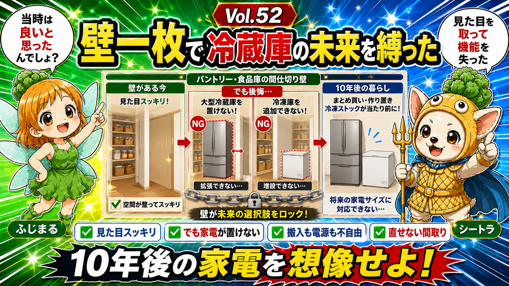 Vol.52 壁を一枚作ったら冷蔵庫の未来が縛られた|見た目を取って機能を失った間取りの後悔