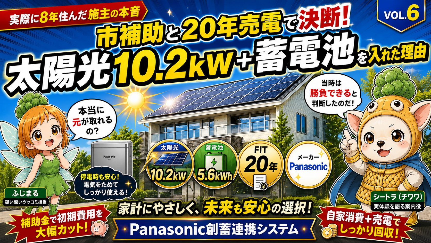 Vol.6 市補助×20年売電が背中を押した|Panasonic創蓄連携を選んだ判断の全記録